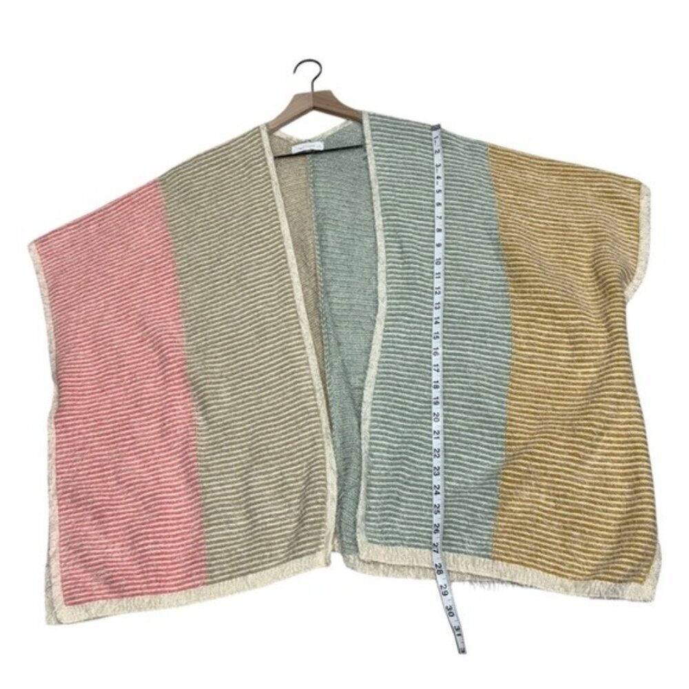House of Harlow 1960 Pink and Green Color-Block Poncho Sweater Size L - Picture 7 of 10